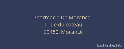 Pharmacie De Morance