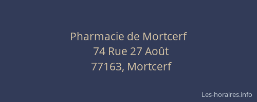 Pharmacie de Mortcerf