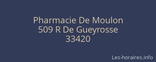 Pharmacie De Moulon
