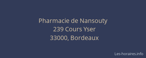 Pharmacie de Nansouty