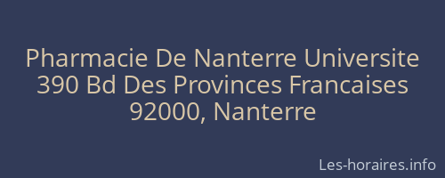 Pharmacie De Nanterre Universite