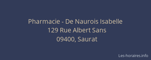Pharmacie - De Naurois Isabelle