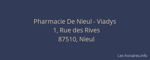 Pharmacie De Nieul - Viadys