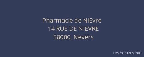 Pharmacie de NiEvre