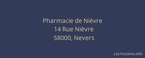 Pharmacie de Nièvre