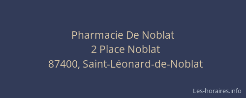 Pharmacie De Noblat