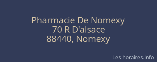 Pharmacie De Nomexy
