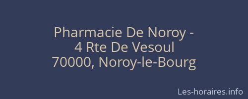 Pharmacie De Noroy -