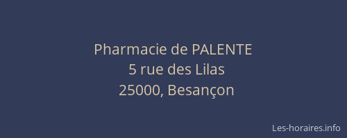 Pharmacie de PALENTE