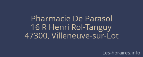 Pharmacie De Parasol