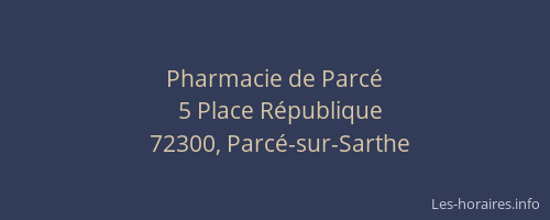 Pharmacie de Parc&eacute;