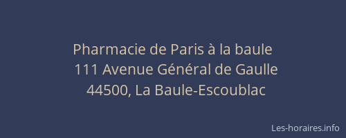 Pharmacie de Paris à la baule