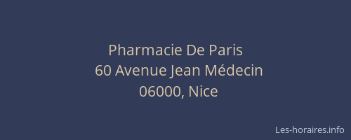 Pharmacie De Paris