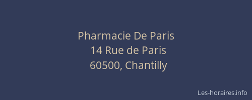 Pharmacie De Paris