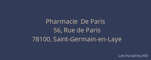 Pharmacie  De Paris