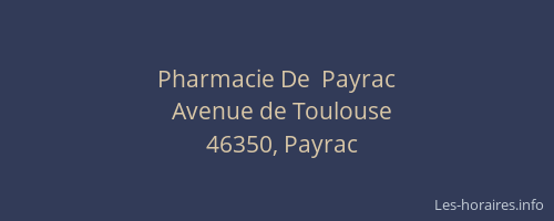 Pharmacie De  Payrac