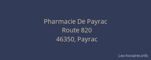 Pharmacie De Payrac