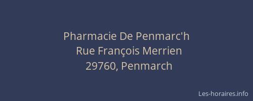 Pharmacie De Penmarc'h