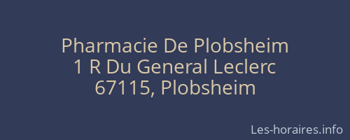 Pharmacie De Plobsheim