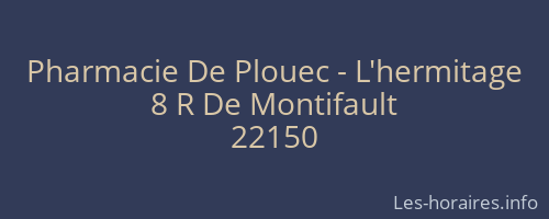 Pharmacie De Plouec - L'hermitage