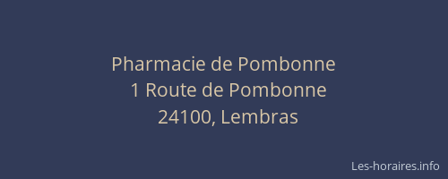 Pharmacie de Pombonne