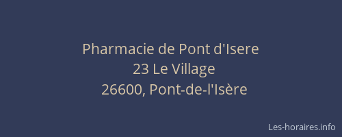 Pharmacie de Pont d'Isere