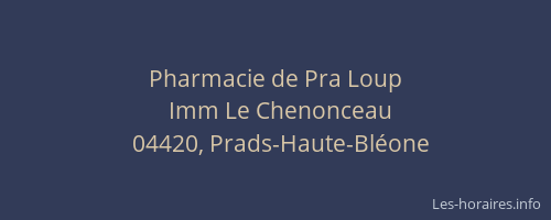 Pharmacie de Pra Loup