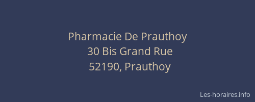 Pharmacie De Prauthoy