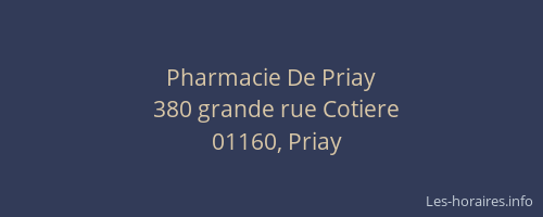 Pharmacie De Priay