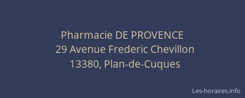 Pharmacie DE PROVENCE