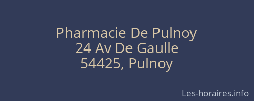 Pharmacie De Pulnoy