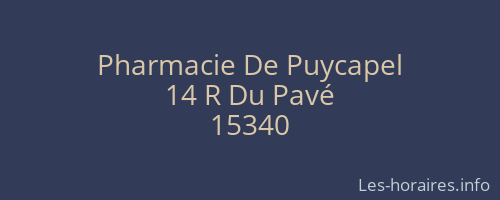 Pharmacie De Puycapel