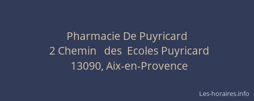 Pharmacie De Puyricard