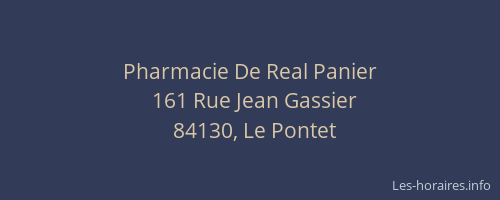 Pharmacie De Real Panier