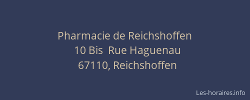 Pharmacie de Reichshoffen