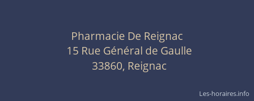 Pharmacie De Reignac