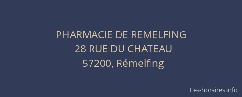 PHARMACIE DE REMELFING