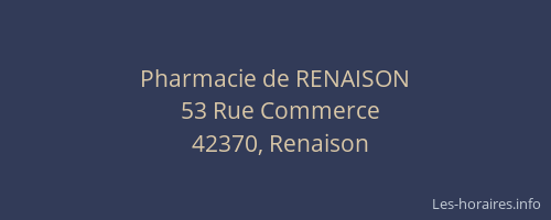 Pharmacie de RENAISON