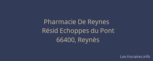 Pharmacie De Reynes