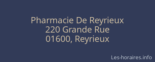 Pharmacie De Reyrieux