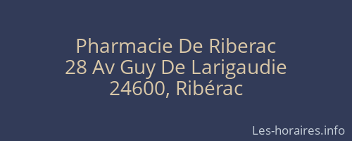 Pharmacie De Riberac