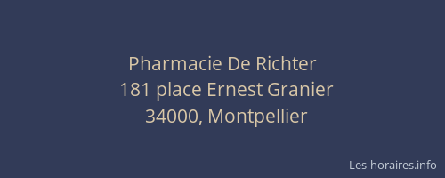 Pharmacie De Richter