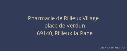 Pharmacie de Rillieux Village