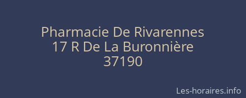 Pharmacie De Rivarennes