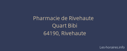 Pharmacie de Rivehaute