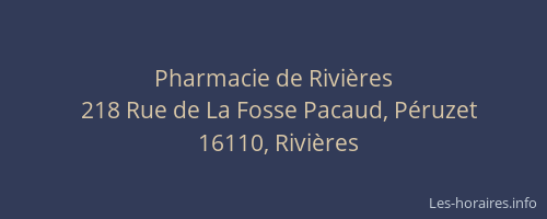 Pharmacie de Rivi&egrave;res