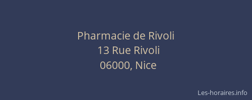 Pharmacie de Rivoli