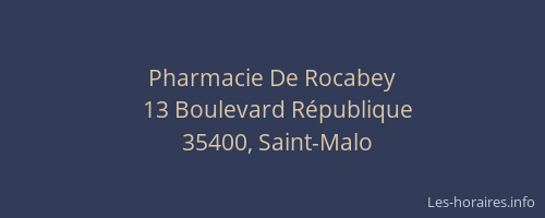 Pharmacie De Rocabey