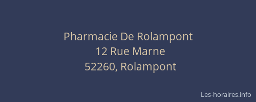 Pharmacie De Rolampont