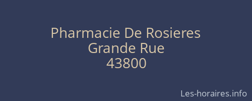 Pharmacie De Rosieres